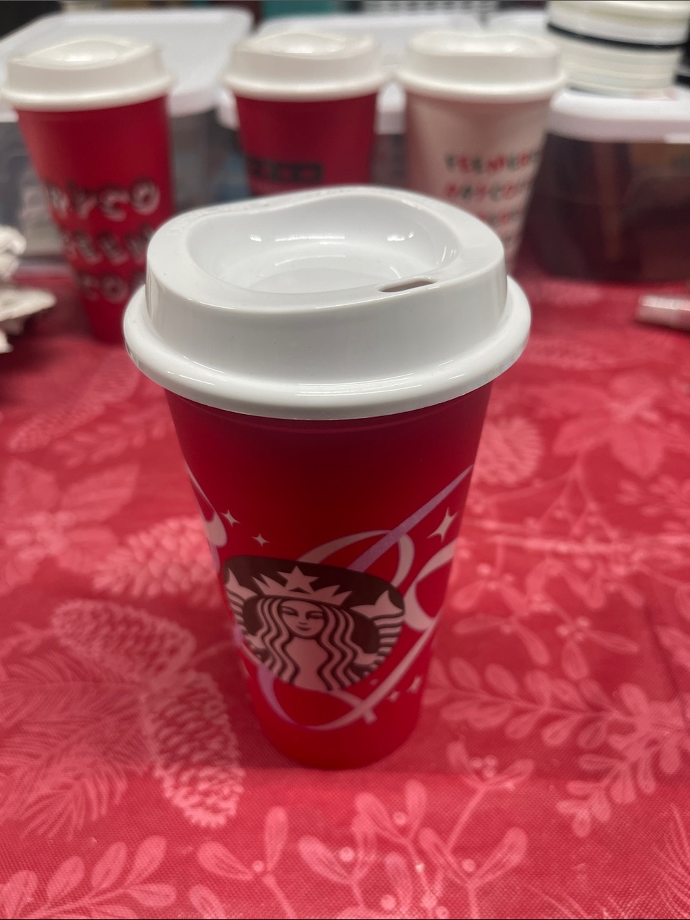 Starbucks Red Holiday Tumbler with White Lid